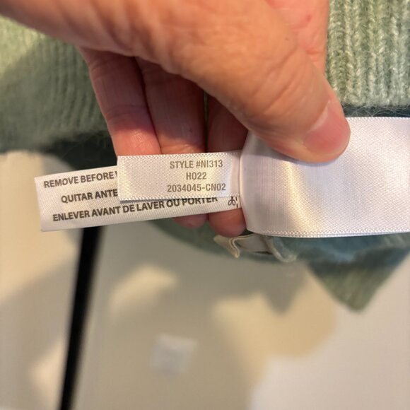 Madewell Havener Frosted Sage Alpaca Wool Blend Cable Sweater - Picture 13 of 13